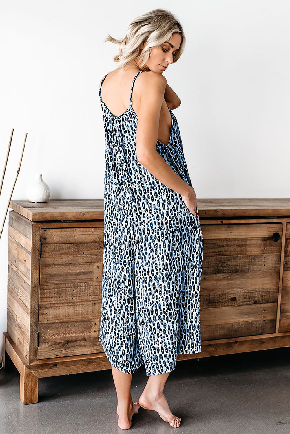 Blue Leopard Adjustable Jumpsuit - Fortunate Lemon Shop