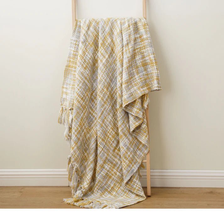 Golden Glow Knit Blanket