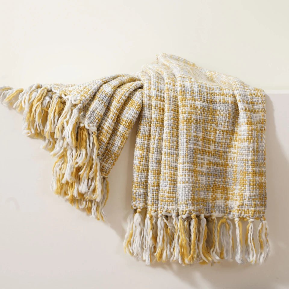 Golden Glow Knit Blanket