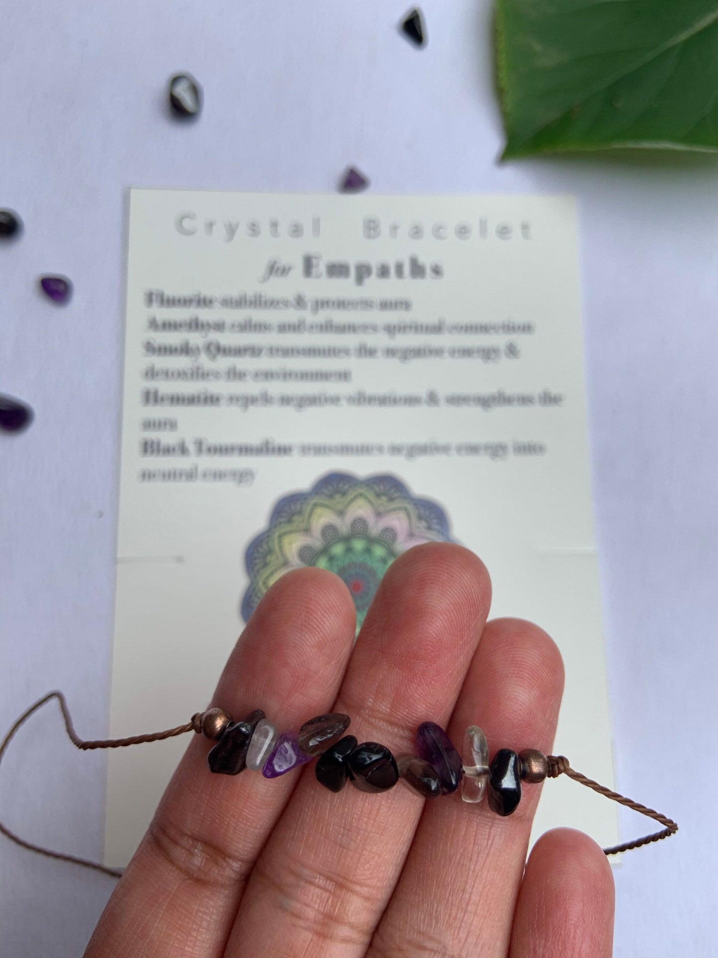 Empath crystal bracelet anklet boho, casual & minimal Tie closure - Fortunate Lemon Shop