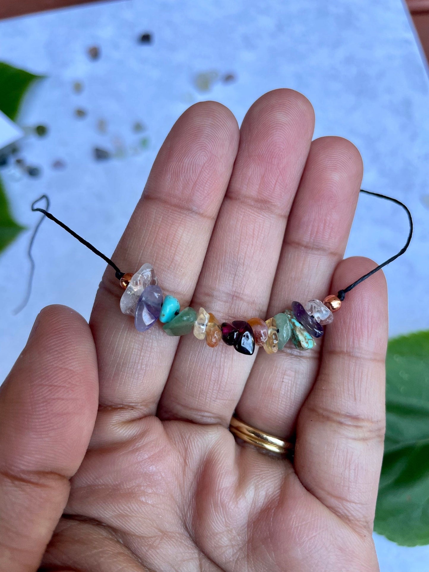 Chakra Balance crystal bracelet/anklet Eco friendly and Sustainable - Fortunate Lemon Shop