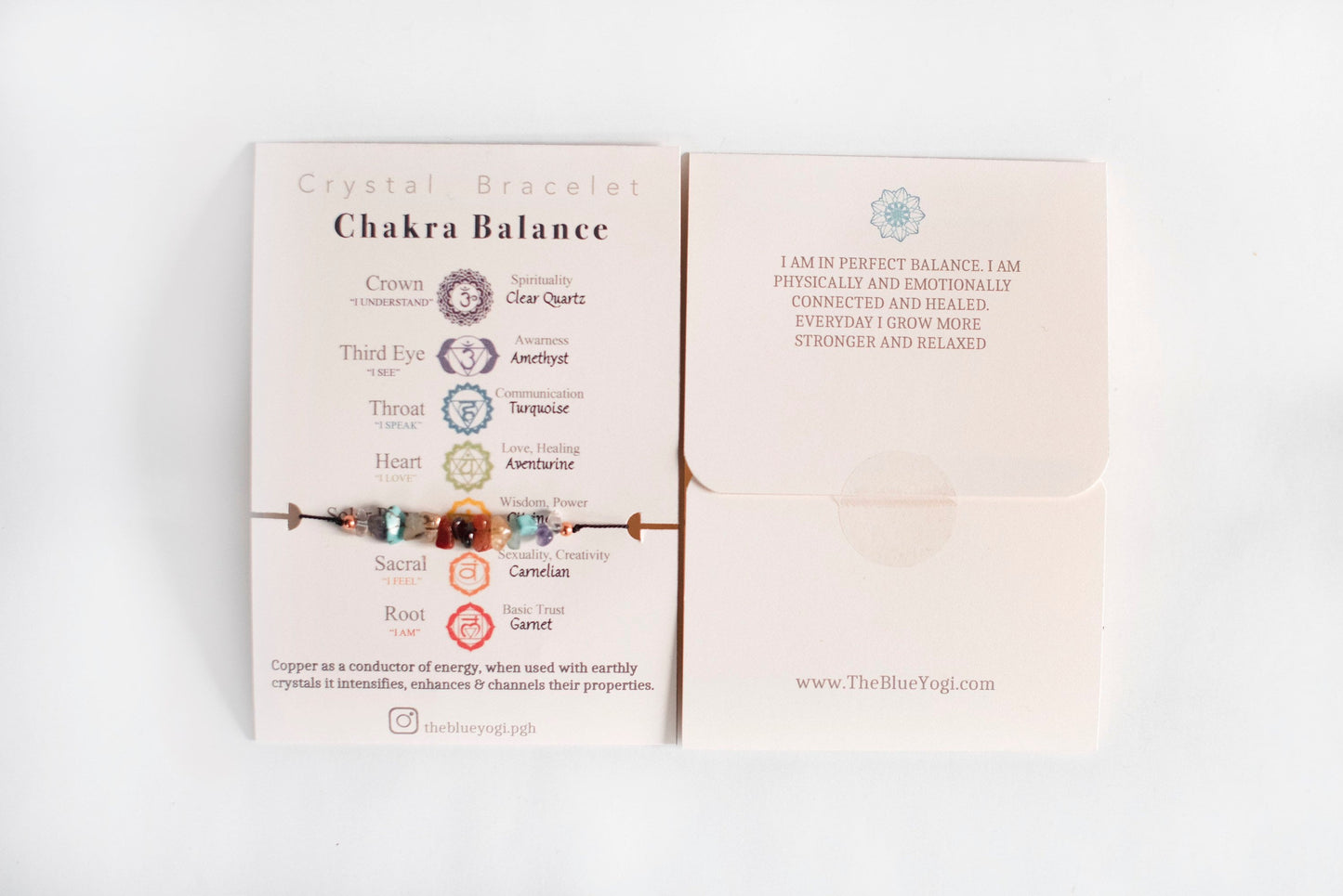 Chakra Balance crystal bracelet/anklet Eco friendly and Sustainable - Fortunate Lemon Shop