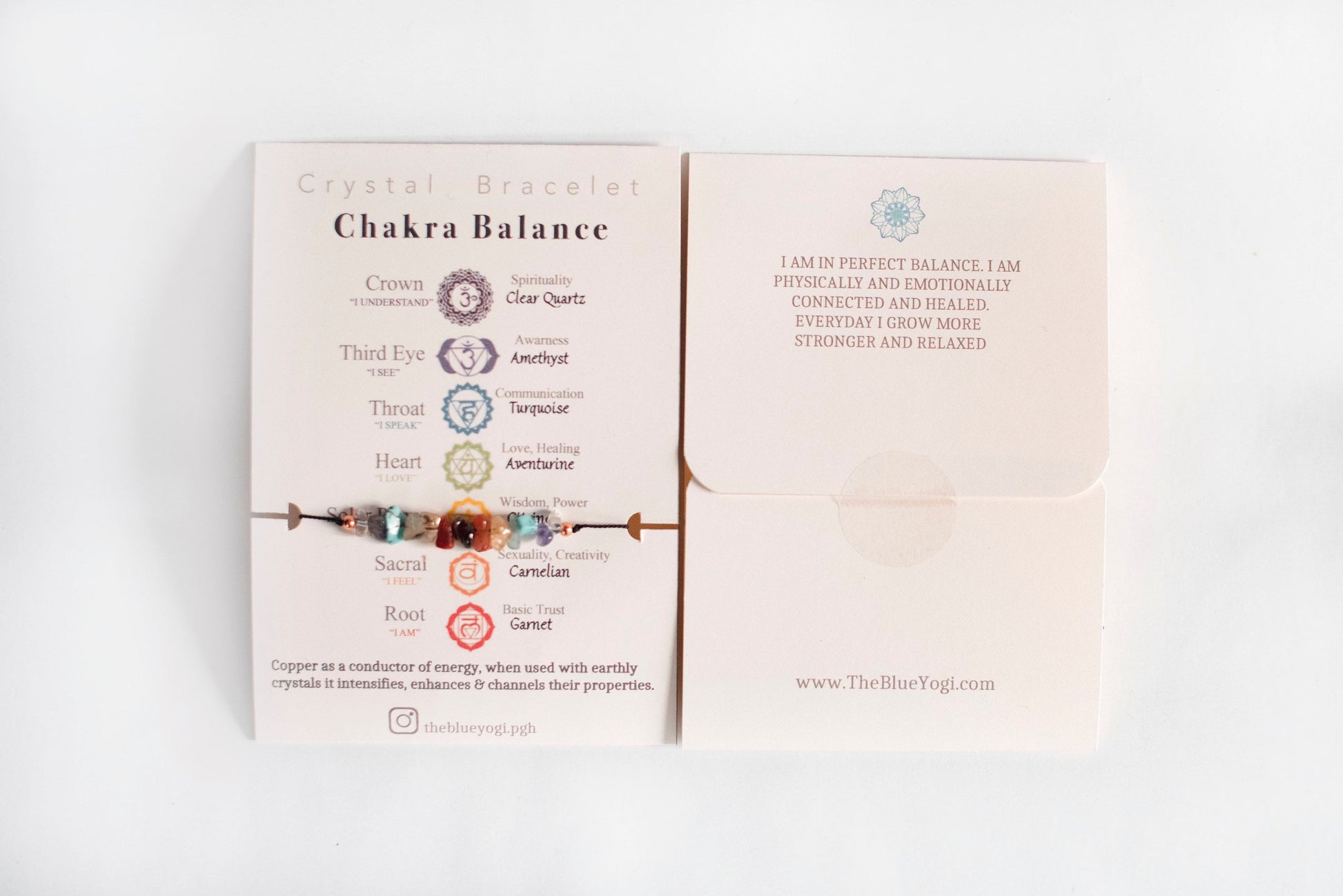 Chakra Balance crystal bracelet/anklet Eco friendly and Sustainable - Fortunate Lemon Shop