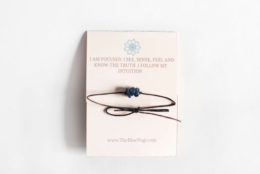 Lapis Lazuli Healing Band with an Affirmation - Fortunate Lemon Shop