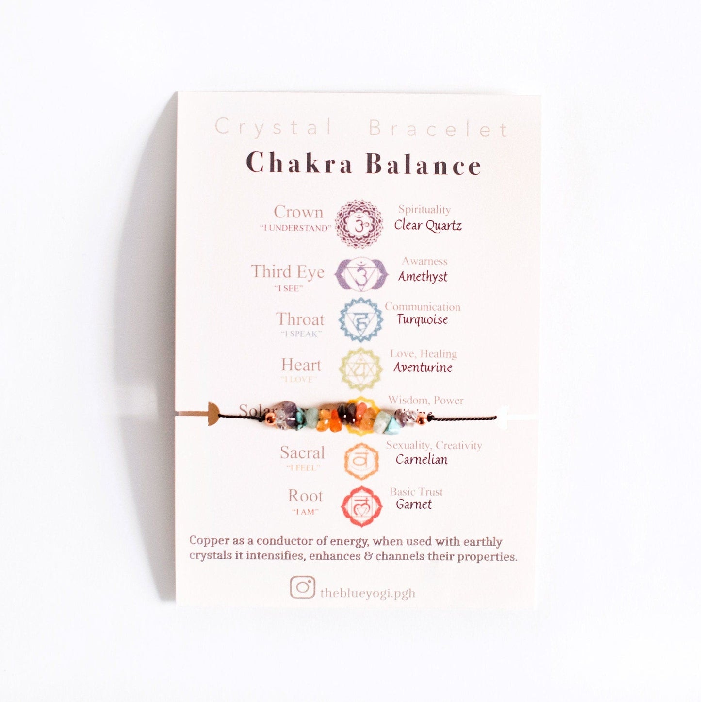 Chakra Balance crystal bracelet/anklet Eco friendly and Sustainable - Fortunate Lemon Shop