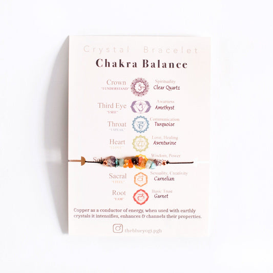 Chakra Balance crystal bracelet/anklet Eco friendly and Sustainable - Fortunate Lemon Shop