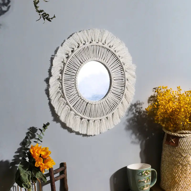 Macrame Mandala Hanging Wall Mirror