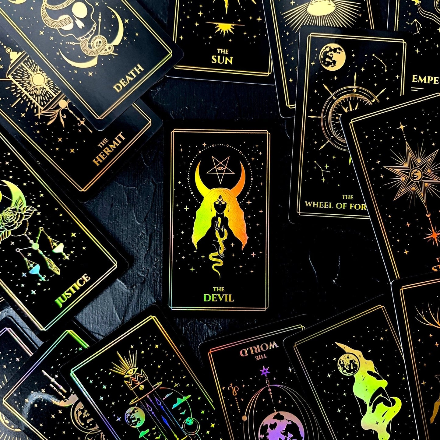 Moonlight Tarot Cards Gold Rainbow Foil - Fortunate Lemon Shop