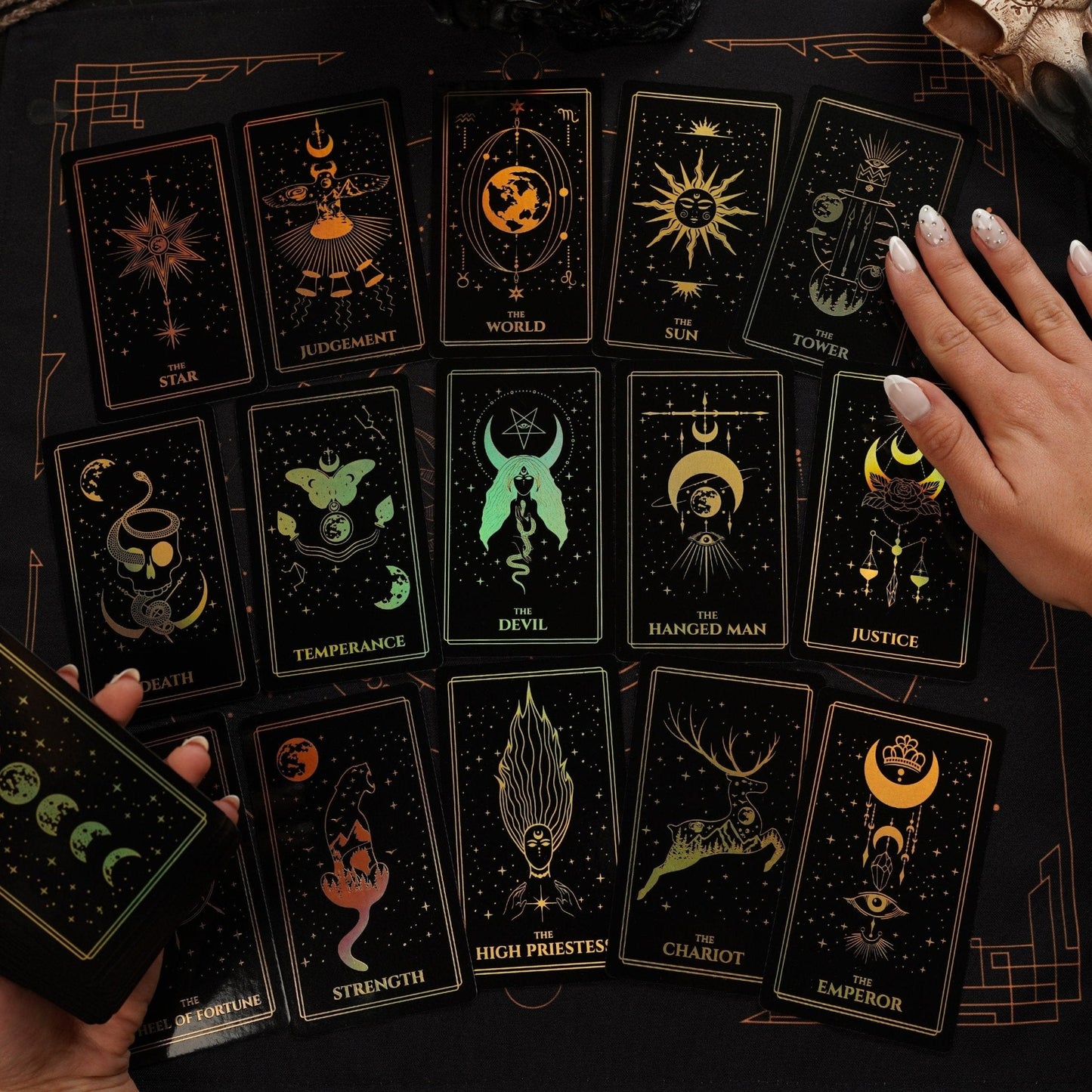 Moonlight Tarot Cards Gold Rainbow Foil - Fortunate Lemon Shop