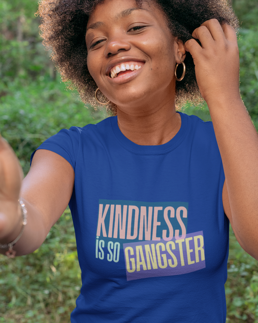 Kindness Is So Gangster Women’s Tee — Retro Pastel Graphic Shirt - Fortunate Lemon Shop