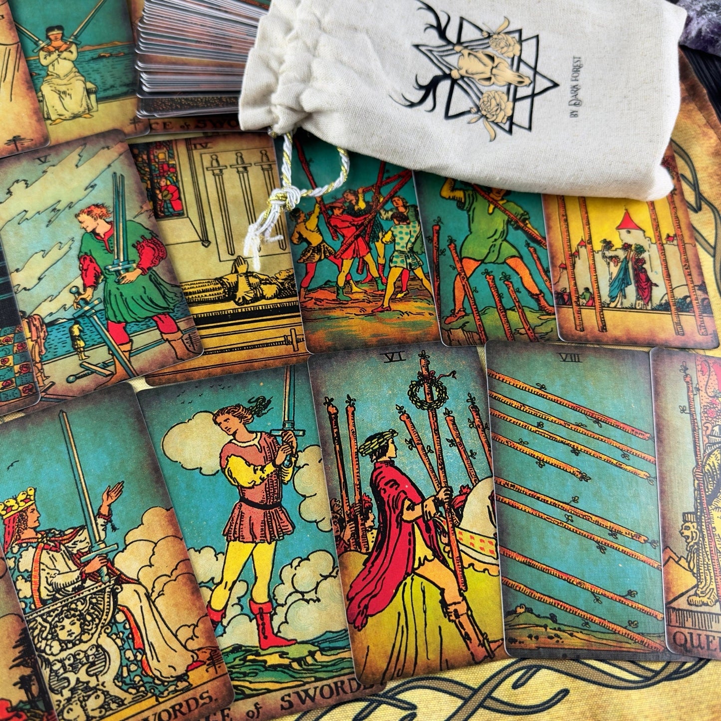 The Rider Waite Borderless Vintage Tarot Cards - Fortunate Lemon Shop