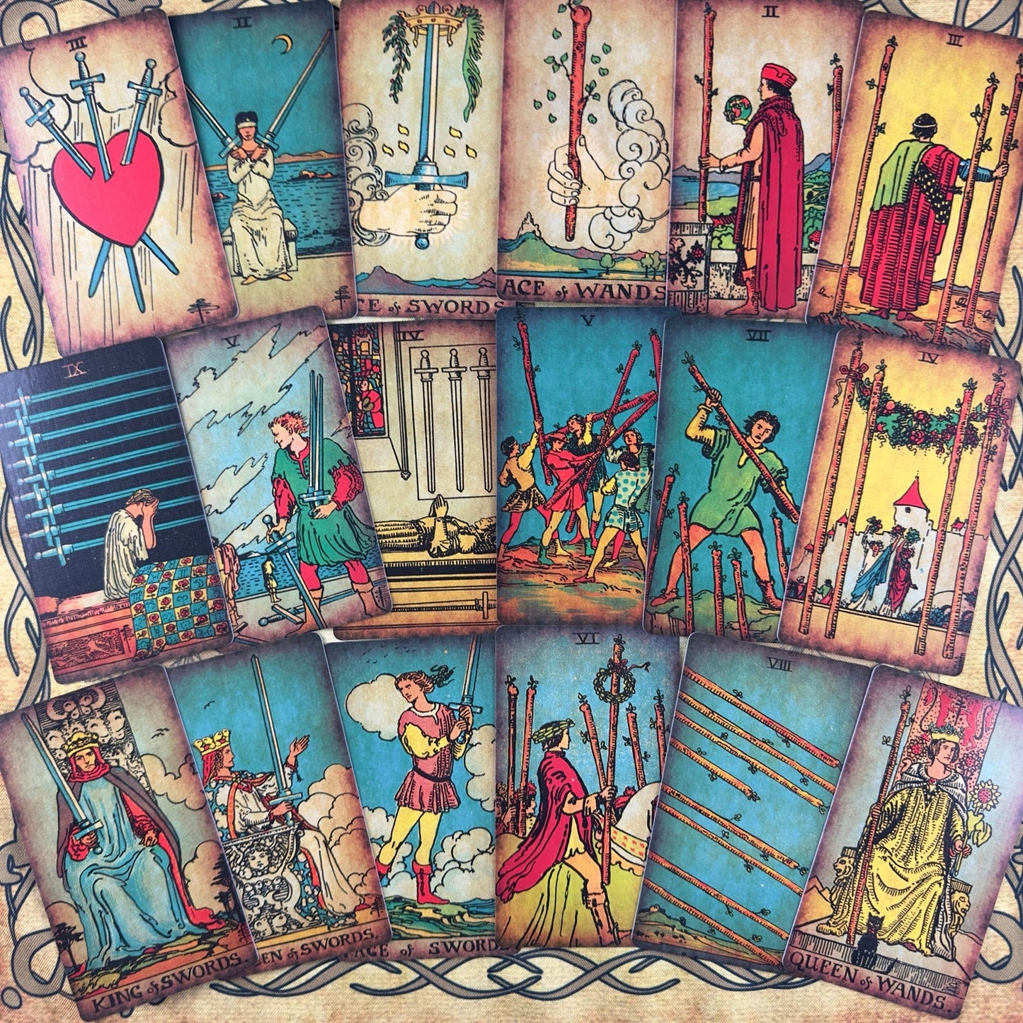 The Rider Waite Borderless Vintage Tarot Cards - Fortunate Lemon Shop