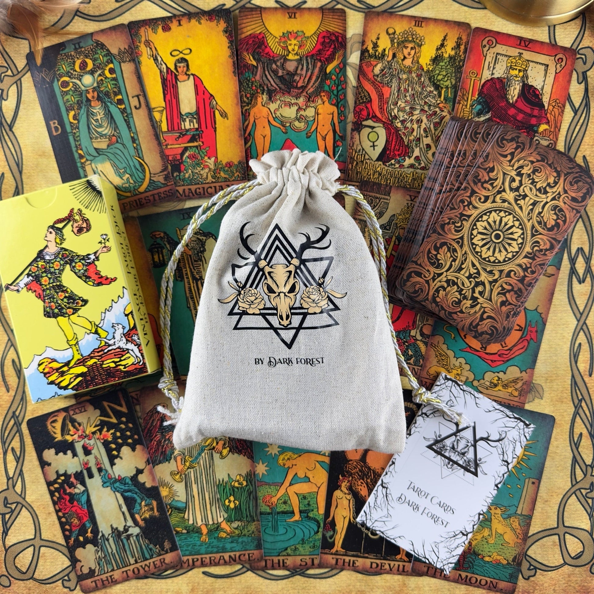 The Rider Waite Borderless Vintage Tarot Cards - Fortunate Lemon Shop