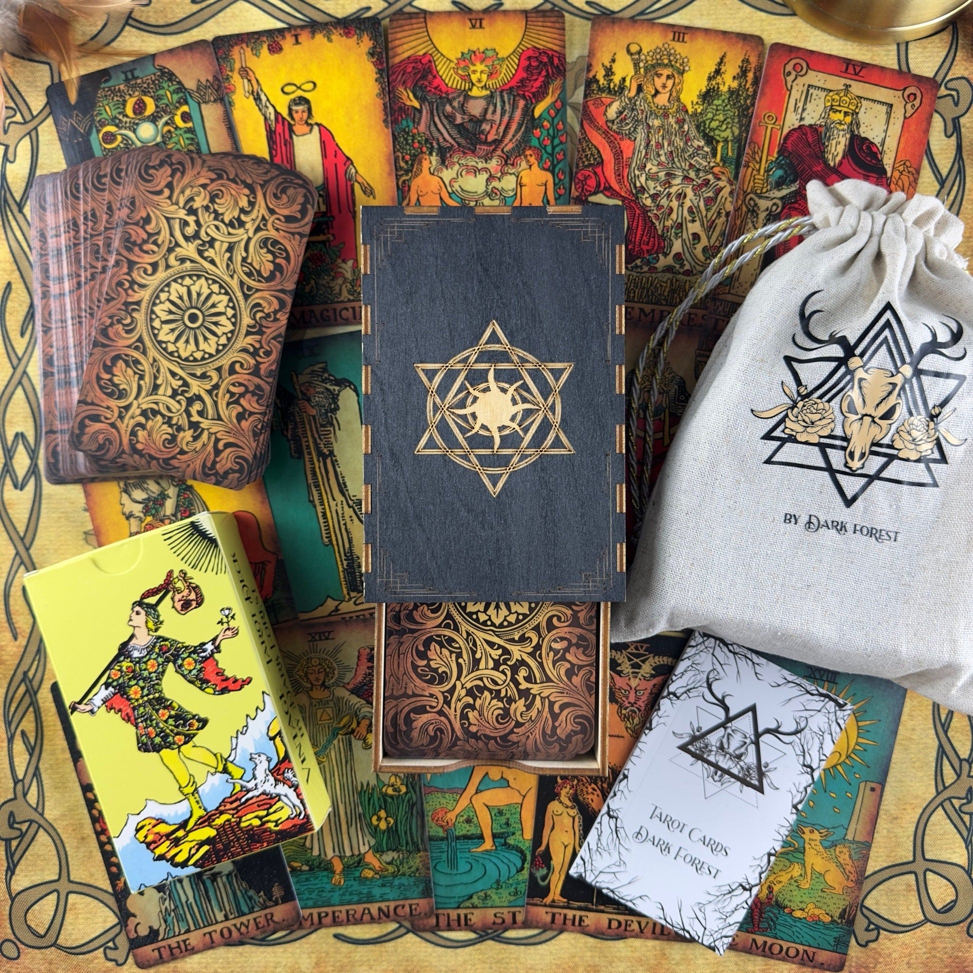 The Rider Waite Borderless Vintage Tarot Cards - Fortunate Lemon Shop