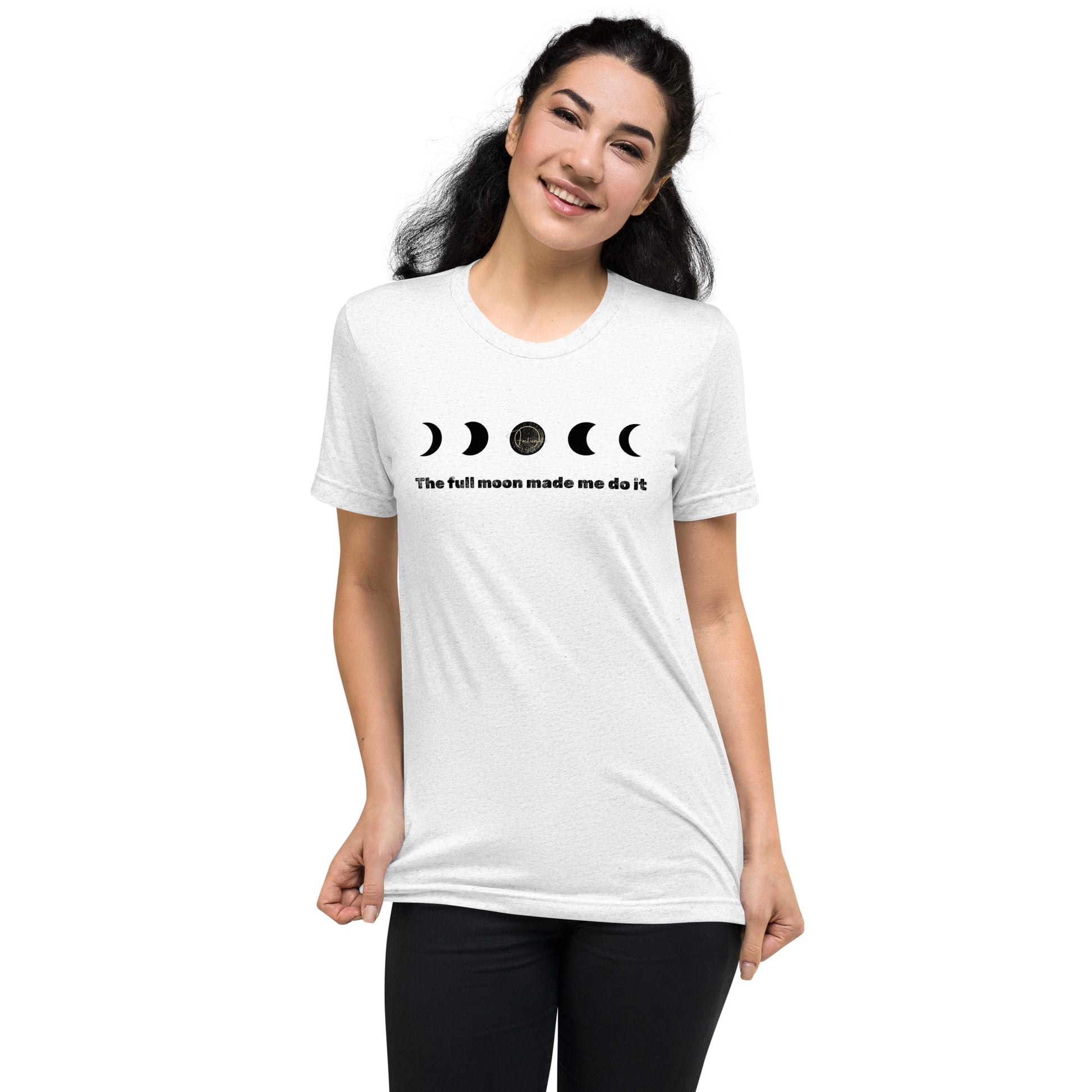 Full Moon Short sleeve t-shirt Solid White Triblend