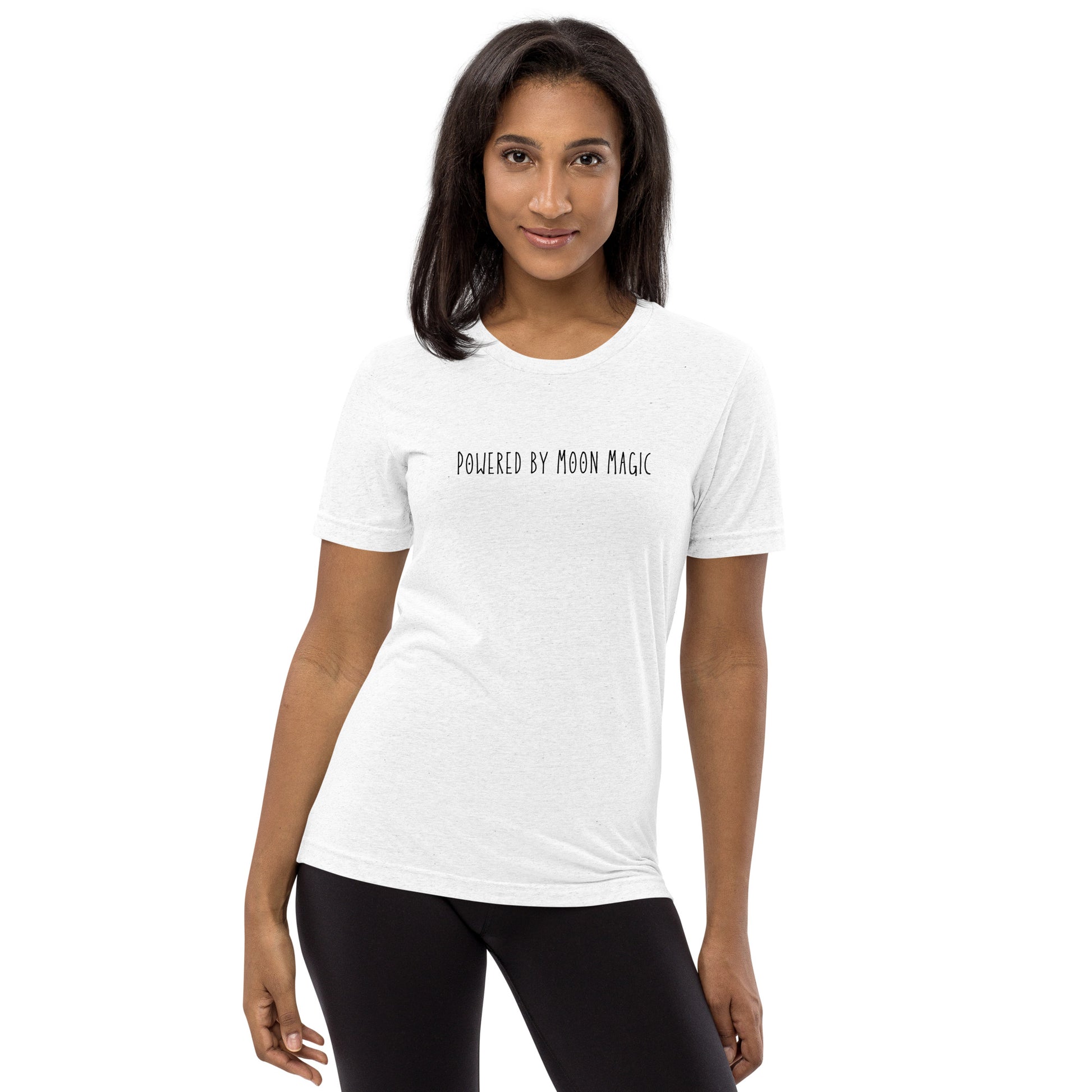 Powered by Moon Magic Short sleeve t-shirt Solid White Triblend