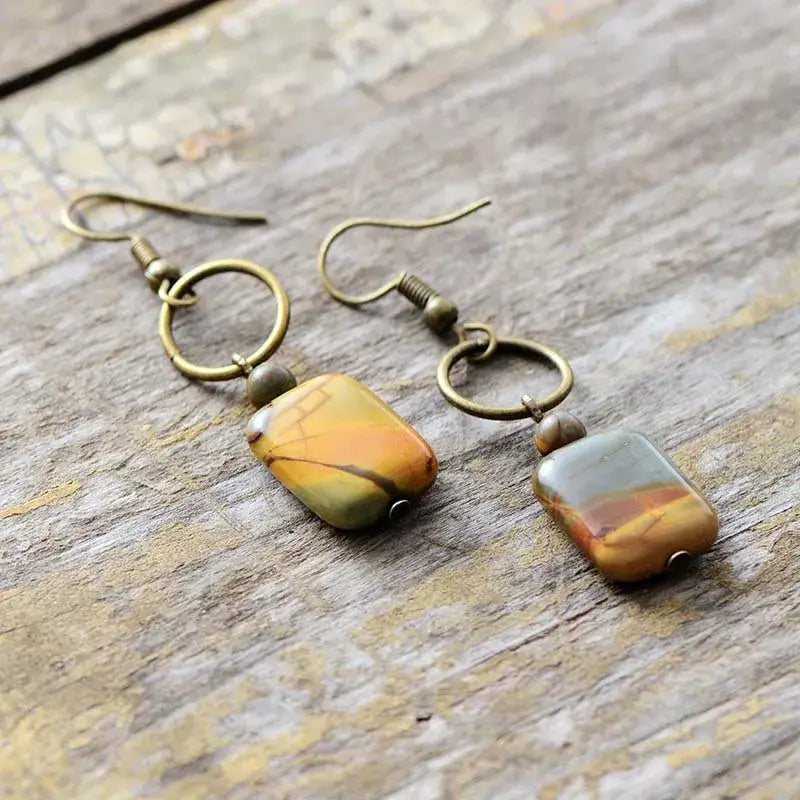 Vintage Natural Jasper Earring