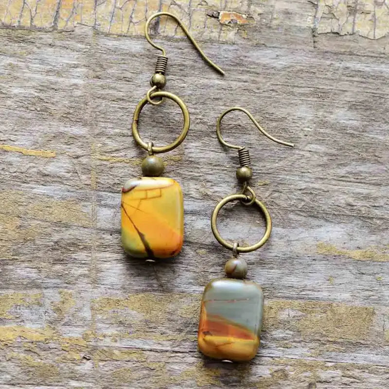 Vintage Natural Jasper Earring