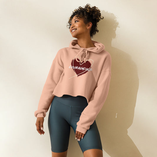 Courageous Crop Hoodie Peach