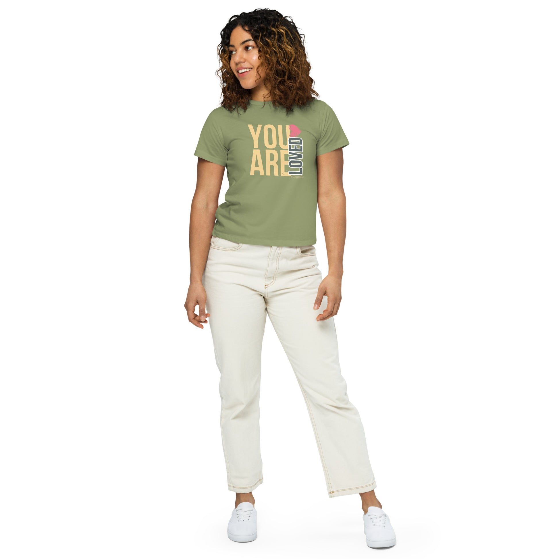 You are Loved high-waisted t-shirt