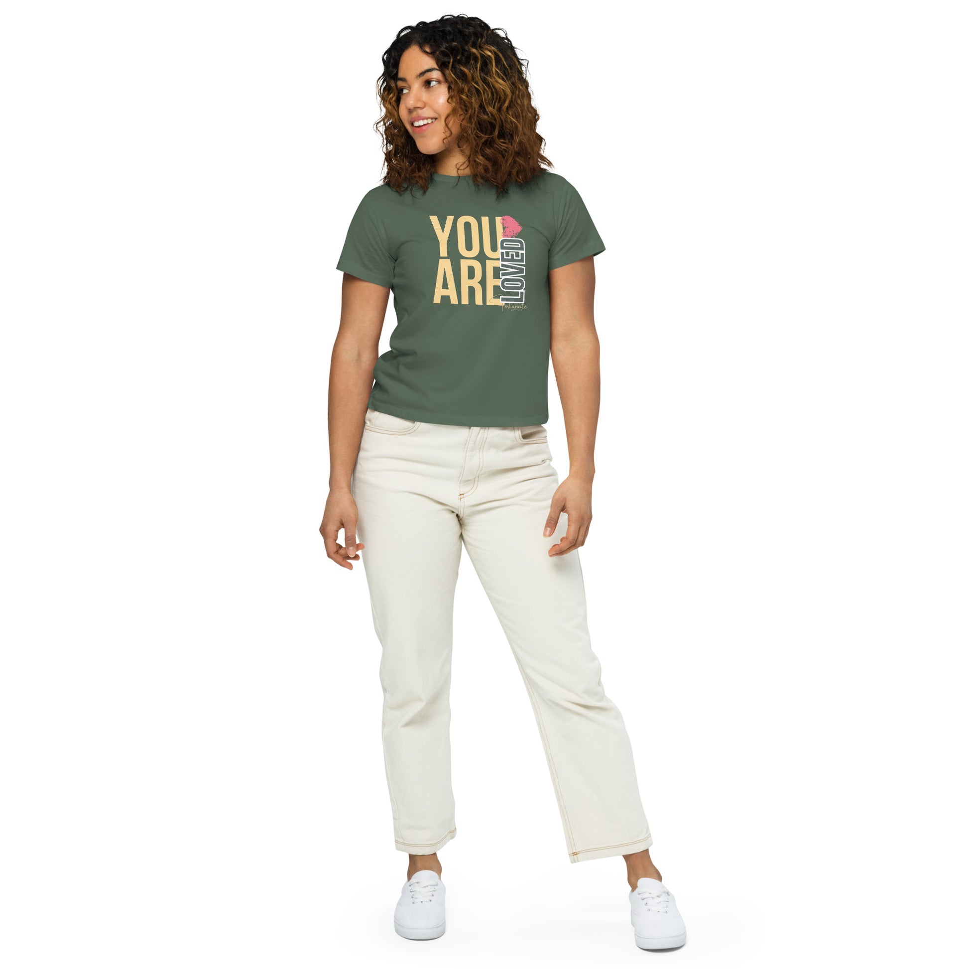 You are Loved high-waisted t-shirt
