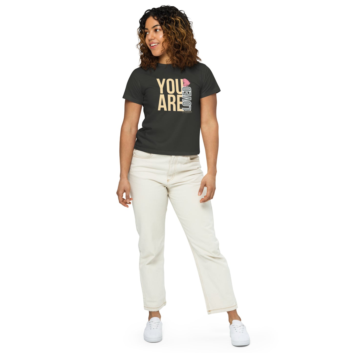 You are Loved high-waisted t-shirt