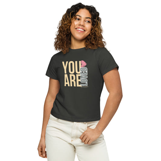 You are Loved high-waisted t-shirt Vintage Black