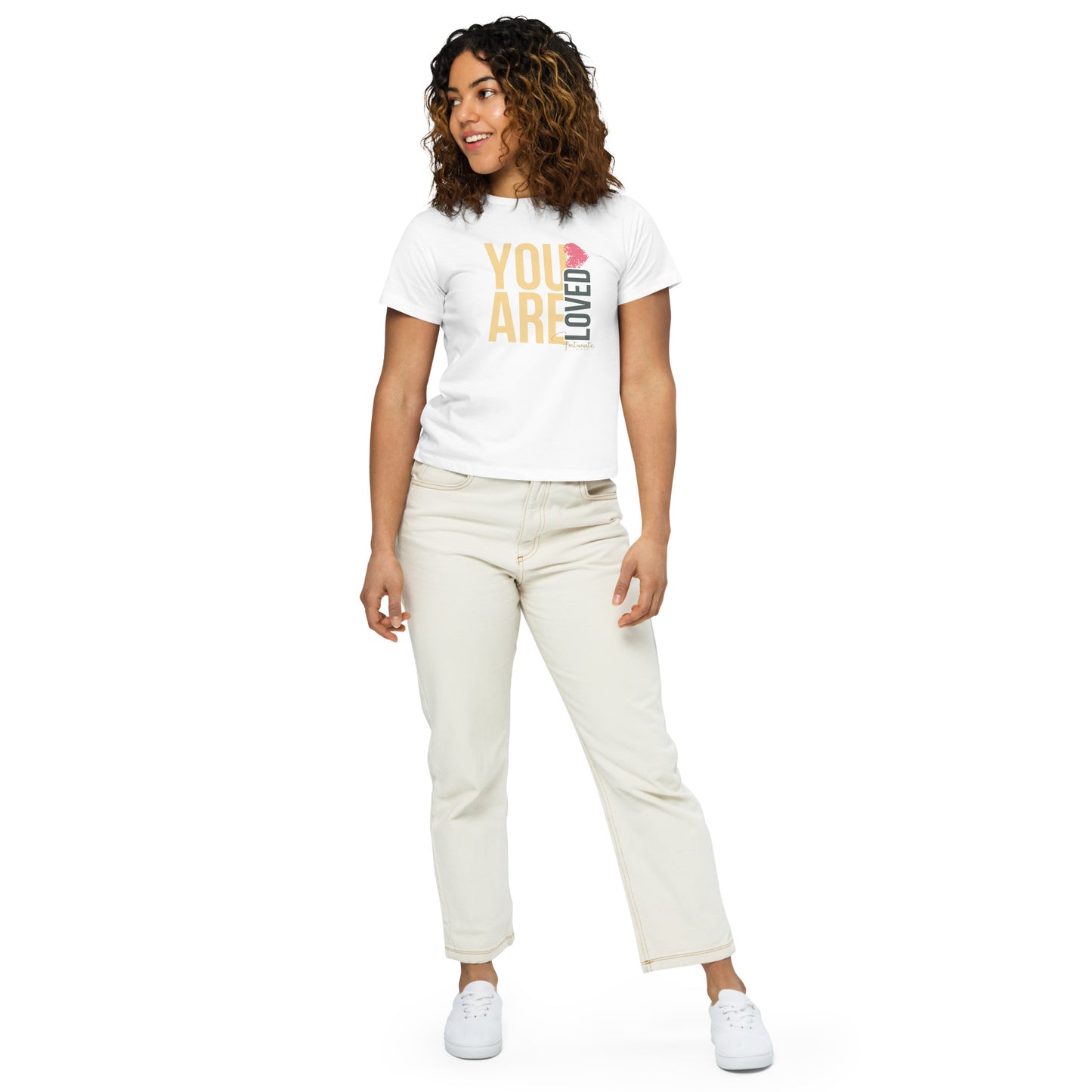 You are Loved high-waisted t-shirt