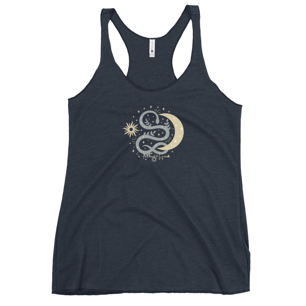 Serpent and Moon Women's Racerback Tank - Fortunate Lemon Shop