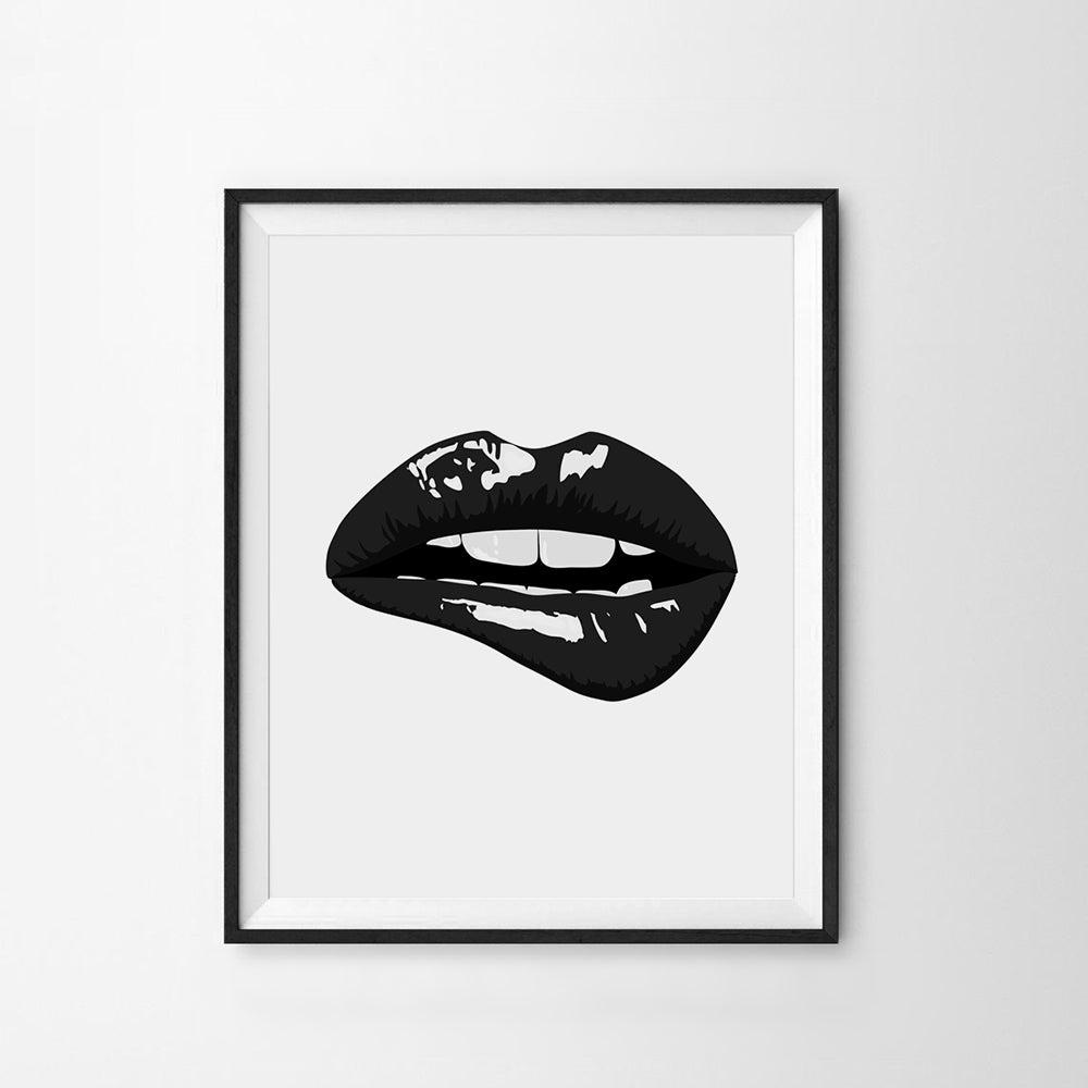 Lips Fashion Modern Art Print - Fortunate Lemon Shop