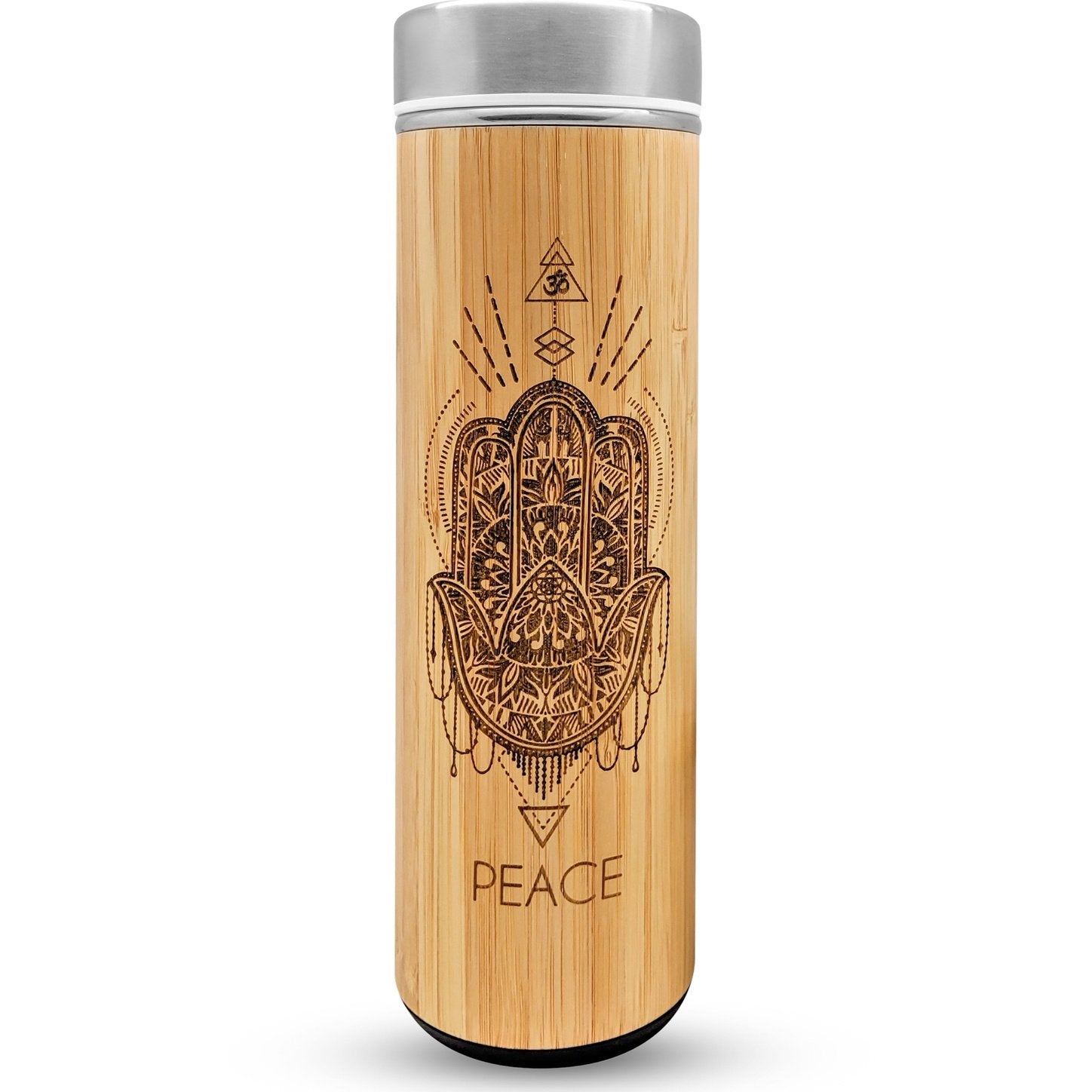 PEACE Premium Insulated Bamboo Water Bottles - Fortunate Lemon Shop