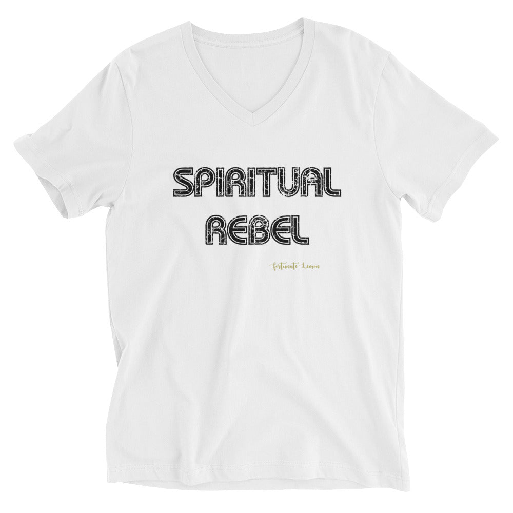 Spiritual Rebel Unisex Short Sleeve V-Neck T-Shirt - Fortunate Lemon Shop